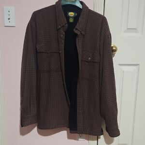 Cabela's Brown Plaid Fleece Lined Shirt Jacket